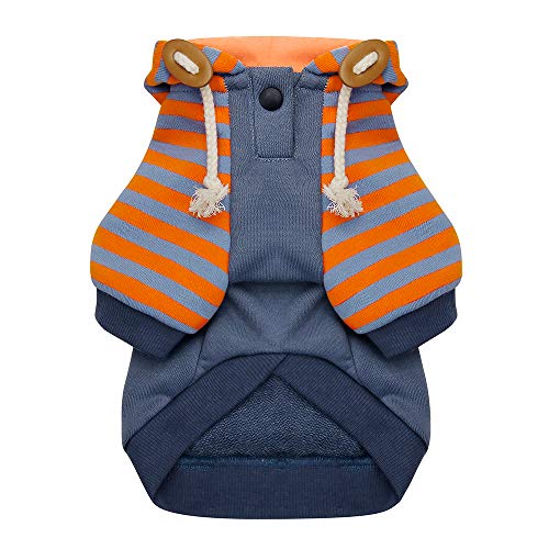 Pet Clothes Dog Hoodie Soft & Warm Cotton Sweatshirt Dog Hooded Shirts for Small and Medium Dogs X-Large, Sapphire Blue - Image 3
