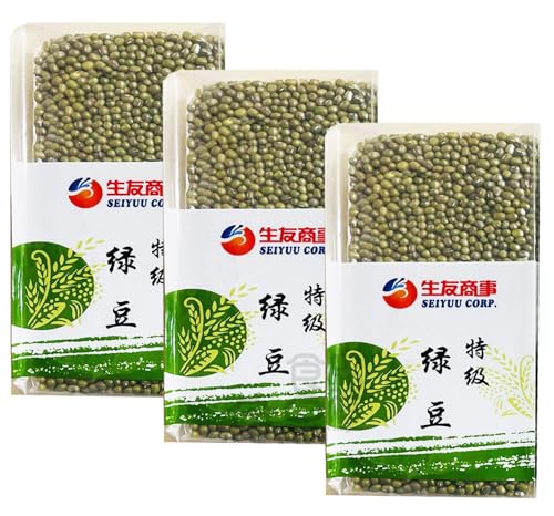 食品金庫 【400g X 3袋】生友绿豆 特級 緑豆 リョクトウ Mung bean ムング ホール 青小豆 文豆 もやし 豆 まめ 皮付き GREEN MOONG WHOLE - 食品金庫 - 商品画像
