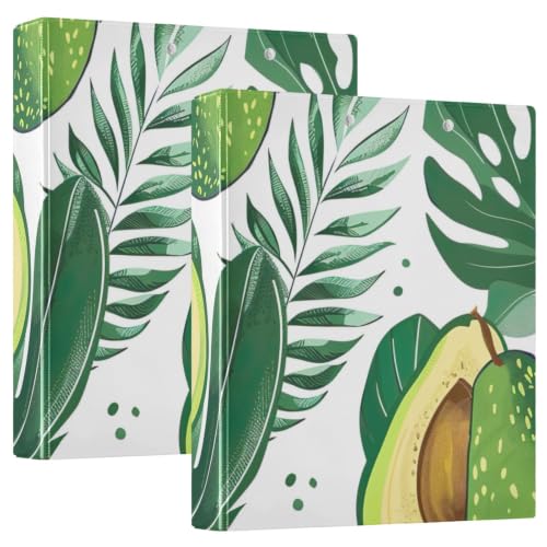 Classeur 3 anneaux 3,8 cm avec porte-bloc intégré motif avocat tropical ex2