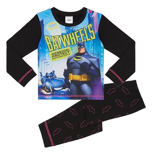 DC Comics BatWheels Batman - Pijamas de Manga Larga para Niños - 4-5 Años: 110cm