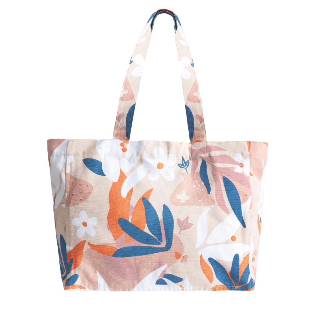 Eco RightEcoright Large Canvas Tote Bags for Women, Beach Bags, Travel Bag for Women with Outer Pockets & Inner Zipper Pocket