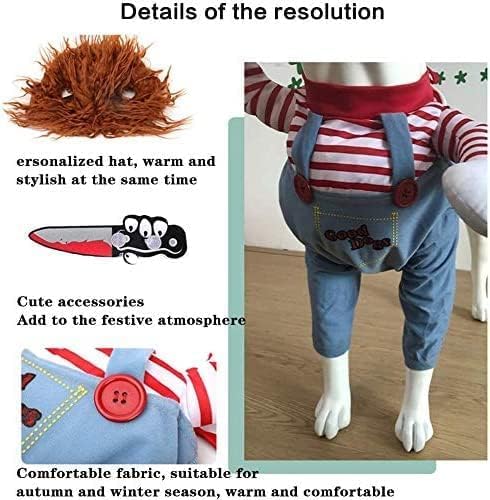 YXCUIDP Hundeschreckliches Kostüm, Haustierkostüm, Halloween, Cosplay für Hunde, lustige Hundeparty-Kleidung, Hut, Weihnachtskostüm, Hundekleidung (S)