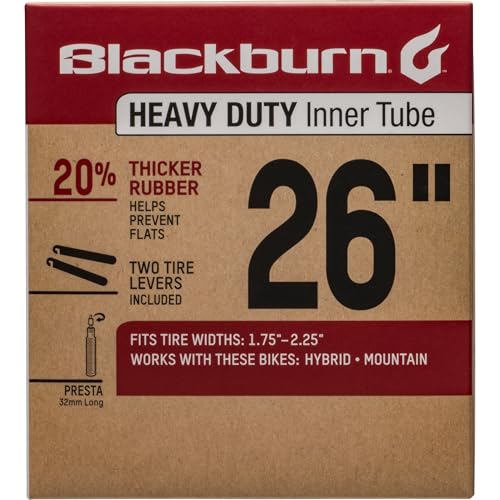 Blackburn 26' x 1.75-2.25' Presta Heavy Duty Bicycle Inner Tube with tire levers