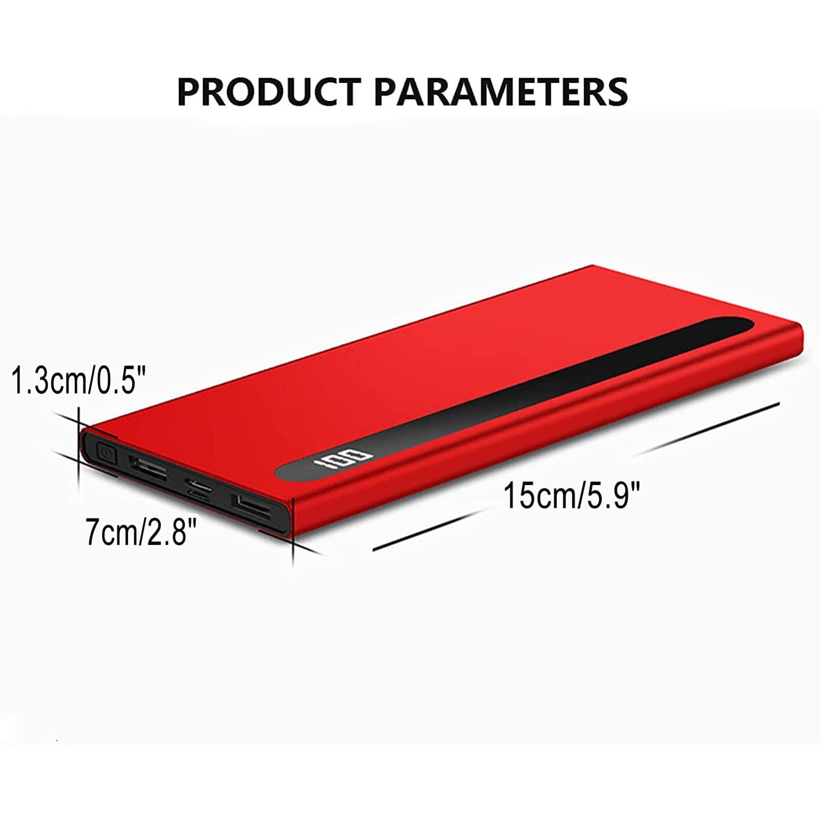 Móvil Portátil Batería Externa Cargador Portátil Power Bank 100000Mah, Paquete De Batería Externa para Teléfono Celular con 2 Salidas Y 2 Entradas Y Pantalla LCD Powerbank Compatible con Tab