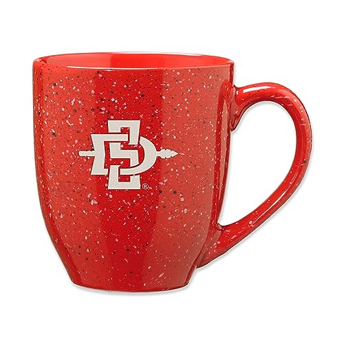 Rico Industries NCAA San Diego State Aztecs - SDSU Primary 16 oz Team Color Laser Engraved Speckled Ceramic Coffee Mug