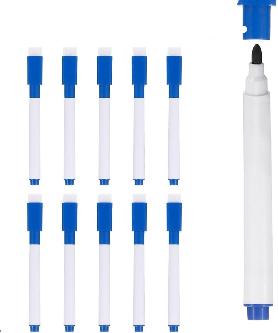 worison 10pc Dry Erase Pens, Fine Point Whiteboard pen with Eraser Cap for Office Home Classroom etc-image-3