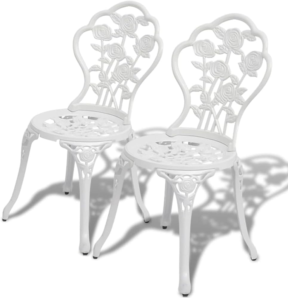 Chaises de salle à manger d'extérieur confortables en fonte d'aluminium pour jardin chic