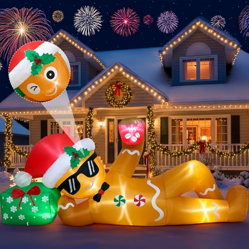 GUDELAK 300cm Aufblasbare Weihnachtsdeko Außen, Faulenzen...