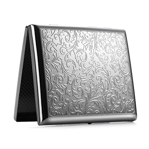 Portasigarette In Metallo Elegante Per 20 Sigarette - Design Classico, Con Elastico Interno, 9x9.5x1.7 Cm - Foto 5