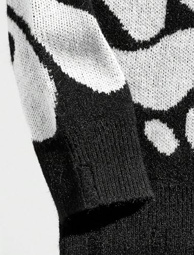 Men's Oversized Sweater Long Sleeve Crewneck Graffiti Jacquard Graphic Color Block Casual Knitted Pullover Sweater4