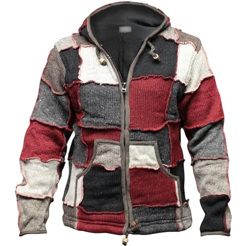 Shopoholic Fashion Mens Winter Patch Wool Hippie Jacket