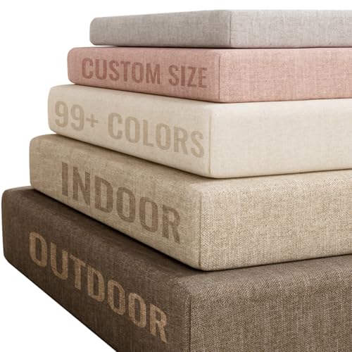 Waterproof Custom Size Bench Cushions for Indoor Outdoor Furniture Bay Window Seat Cushions Indoor Custom Cushions for Breakfast/Reading Bench Nook/Dining Entryway Mudroom Bench Anti-Slip/Scratch