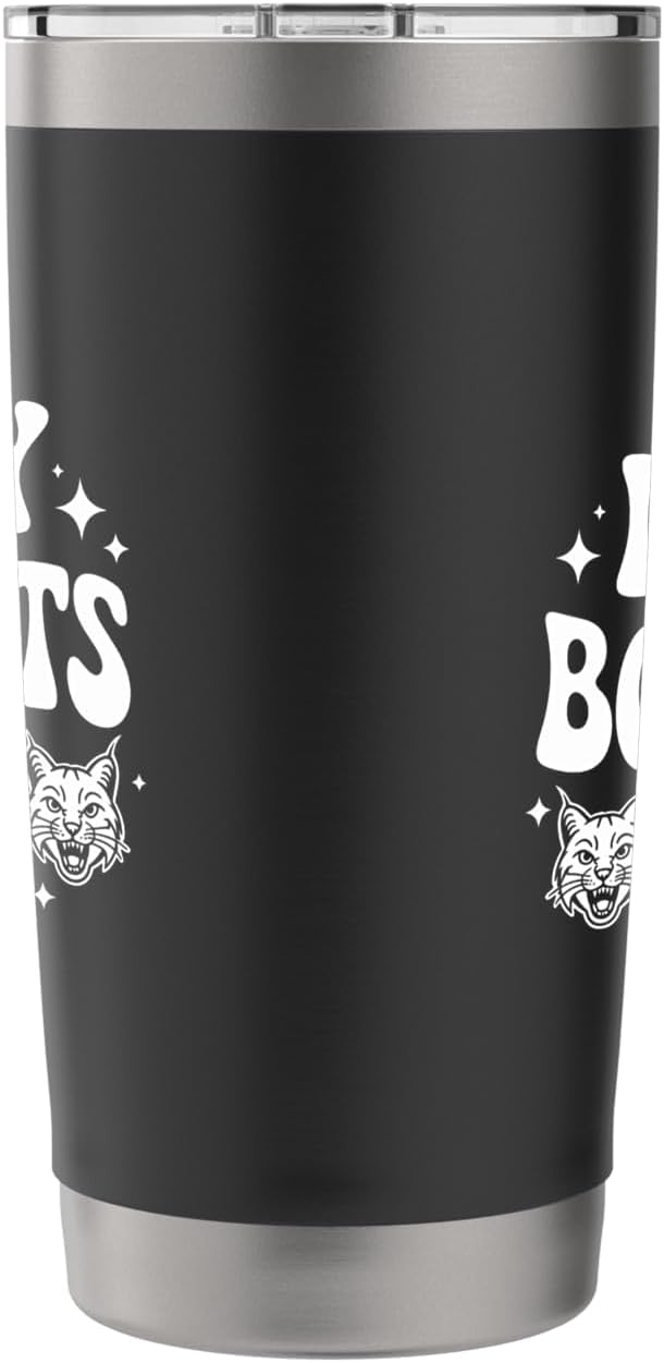 Bobcats School Mascot, Funny Bobcat Supporters Stainless Steel Insulated Tumbler image 2