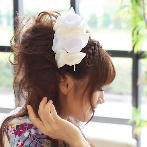 蘭花モチーフ髪飾り 振袖 髪型 ホワイト 白 結婚式 和装 桜 Kami 髪飾り 成人式 振袖 袴 和装小物 通販 Amazon