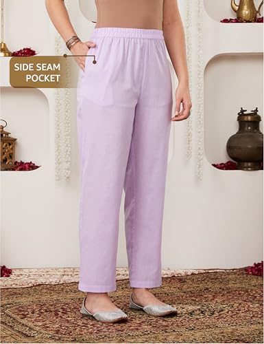 Image of Amazon Brand - Myx Women Schiffli Embroidery Kurta Pant Co-Ord Set | Available as Dress Material (Available in Plus Sizes)