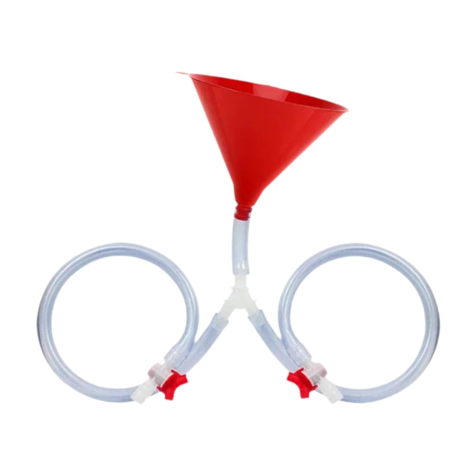 Gralara Biertrichter Bierbong Trichter mit Ventil Eck -Leakproof -Trink Trichter Kompakt für Geburtstag des Frühlingspause Geburtstage, Hochzeiten, Halloween, Festival & Partys, Doppelrohr