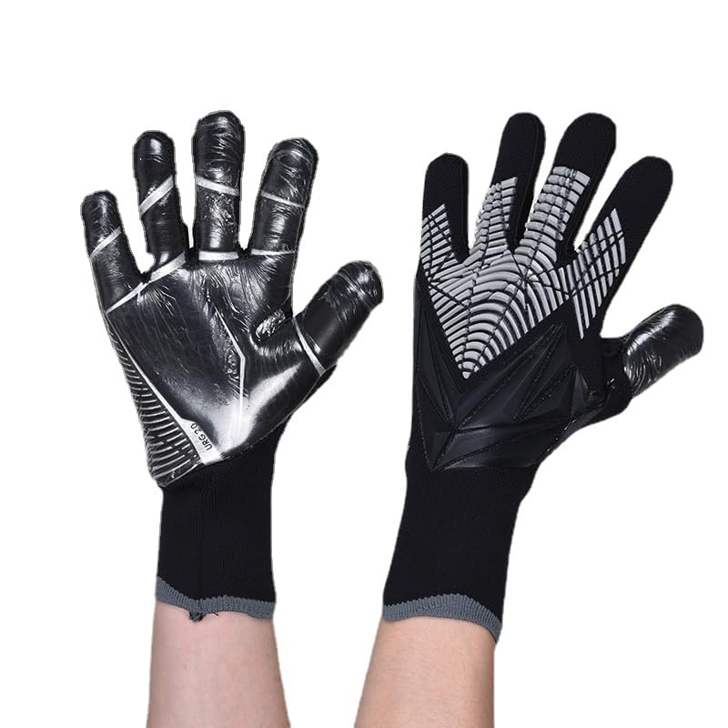 Froon Football Goalkeeper Gloves, Goalkeeper Training Gloves, Strong Grip, Non-Slip and Breathable for Adults and Kids (Black, 7)