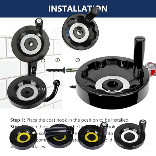 Image of 2Pcs M10 x 80mm Revolving Handle with Nut, Crank Handwheel for Lathe, Milling Machine, Trailer Jack - Threaded Rotary Grip Replacement, Bakelite & Metal, Non-Slip Design