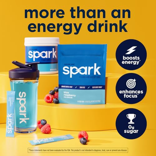 Image of AdvoCare Spark - Energy Drink Mix - Vitamin & Amino Acid Supplement - Supports Energy & Focus - Portable Immune Support - Sugar-Free - Blue Raspberry (10.5 oz)