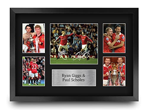 Photo Ryan Giggs & Paul Scholes : sublimez votre salon de supporter avec ce cadre A3