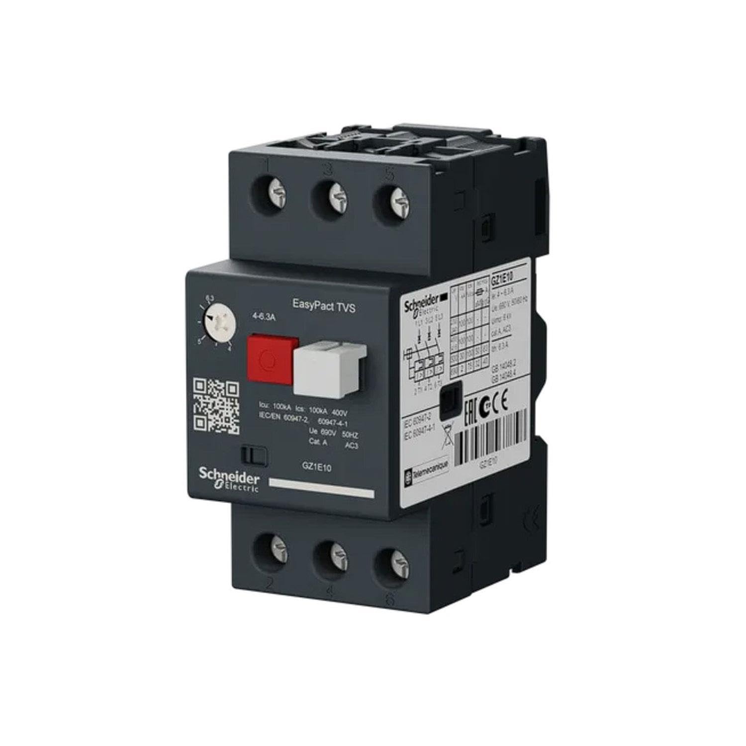 Schneider gz1e10 4 – 6.3 easypact televisores Motor Interruptor automático, Color Blanco