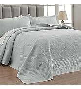 Qucover White Oversized King Bedspread Soft Microfiber Lightweight California King Quilt for Warm Nights
| Qucover W 515u9GshcPL. AC SR166,182