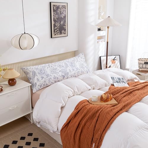 Image of ECOCOTT Pillowcase Boby Size with Vintage Floral Pillow Cases Set, 1 pcs 100% Cotton Pillow Covers & Envelope Closure (Boby, 20 inchx54 inch)