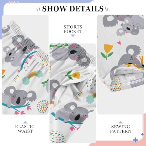 Sleeping Koala Boys Long Pants Soft Trousers Elastic Waist Kids Lounge Bottoms with Pockets S-XL4