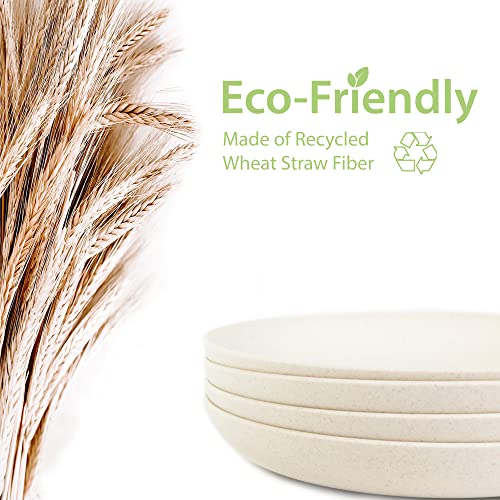 Wheat Straw Dinnerware Sets For 4 (28 Pieces) - Perfect For Picnics, Outdoor Adventures, And Rv Trips - Microwave, Dishwasher, And Freezer Safe By Modern Leaf (Cream) #TOP4