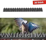 Gardigo Dornenleiste 20 Stück I Vogel- und Katzenabwehr I Dornengitter für Mauern und Zäune I 6 m Gesamtlänge