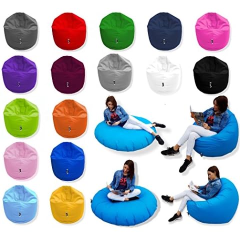 Patchhome 2-in-1 Function Bean Bag Seat Cushion 100 cm Diameter in 25 Colours and 3 Different Sizes Wine Red Cover
