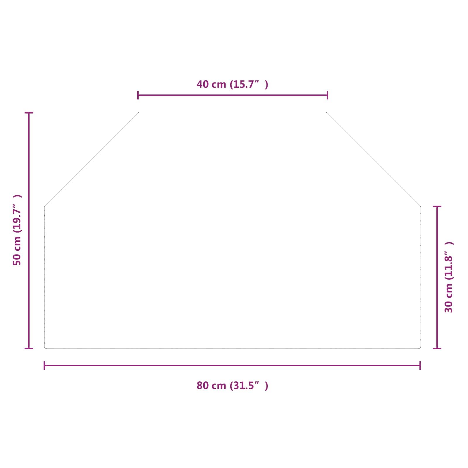 Kaminbodenplatte aus gehärtetem Glas 80 x 50 cm Funkenschutzplatte für Kaminofen Bodenplatte für Parkett und Laminat Hitze- und Funkenbeständig