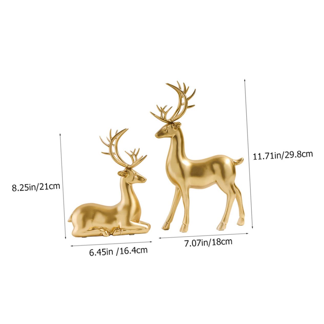 Toyvian 2 Stück Elch Dekor Aus Kunstharz Weihnachtsfigur Kleine Rentier Skulptur Für Kinderzimmer Schreibtisch Weihnachtsdeko