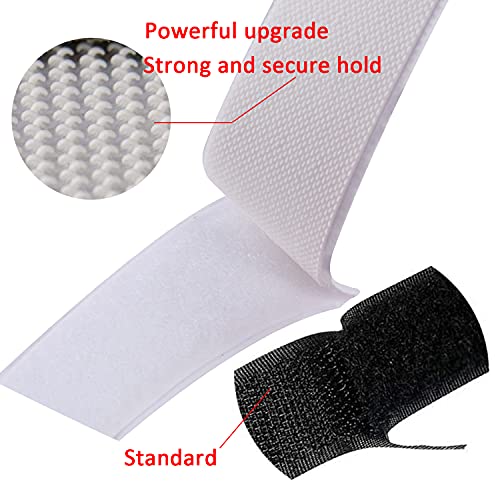 MYUREN 1 Inch Sticky Back Hook and Loop Tape White Self-Adhesive Fasteners Mounting Tape for Home School Office Car and Crafting Organization (5 Yards) - Thumbnail 3