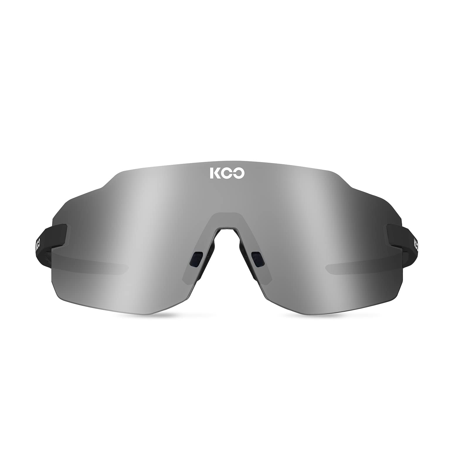 KOO Supernova Sunglasses I 100% UV Protection, Multi-Sport, Running & Cycling Performance Sunglasses - Black Matt Silver