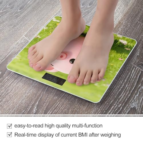 Báscula digital para baño rosa con diseño de cerdos, hasta 180 kg miniatura 5