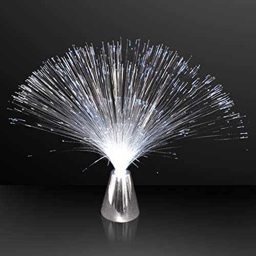 Fiber Optic White LED Centerpieces (Set of 12) Light up Tables for Parties