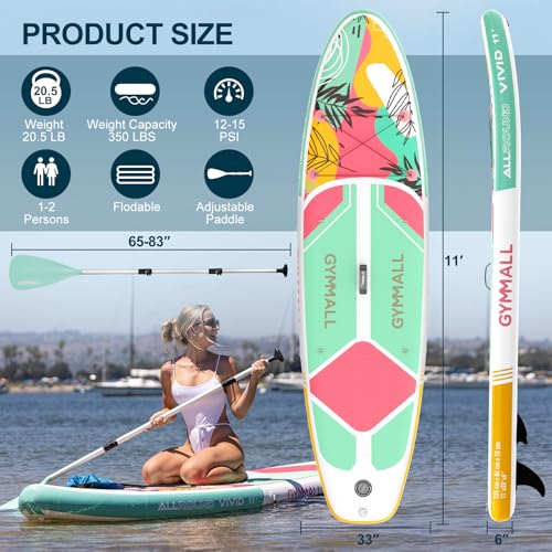 Image of Paddle Board, Inflatable Stand Up SUP Paddle Boards for Adults & Youths of All Skill Levels, Wide & Non-Slip Deck Design Blow Up Paddleboards with Premium Accessories & Storage Bag