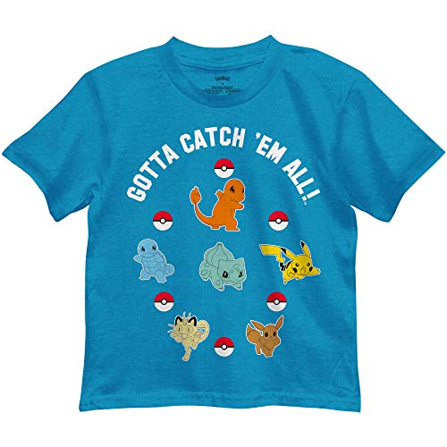 T-shirt Pokémon garçon Gotta Catch 'Em All en coton bleu pour enfant