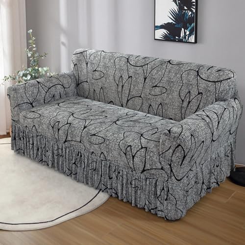 Housse canapé extensible gris foncé | Couverture universelle 2 places - 2