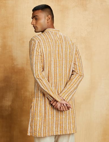 Image of Amazon Brand - Symbol Men's 100% Cotton Everyday Mid Length Casual Kurta - Regular Fit (Available in Plus Sizes)