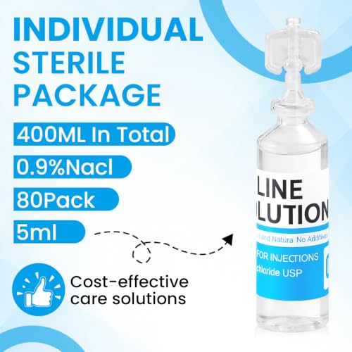 Image of 30 Pack 0.9% Saline Solution, Normal Solution for All Ages, Total 150ml | Sodium Chloride, 5ml Each, Single Use