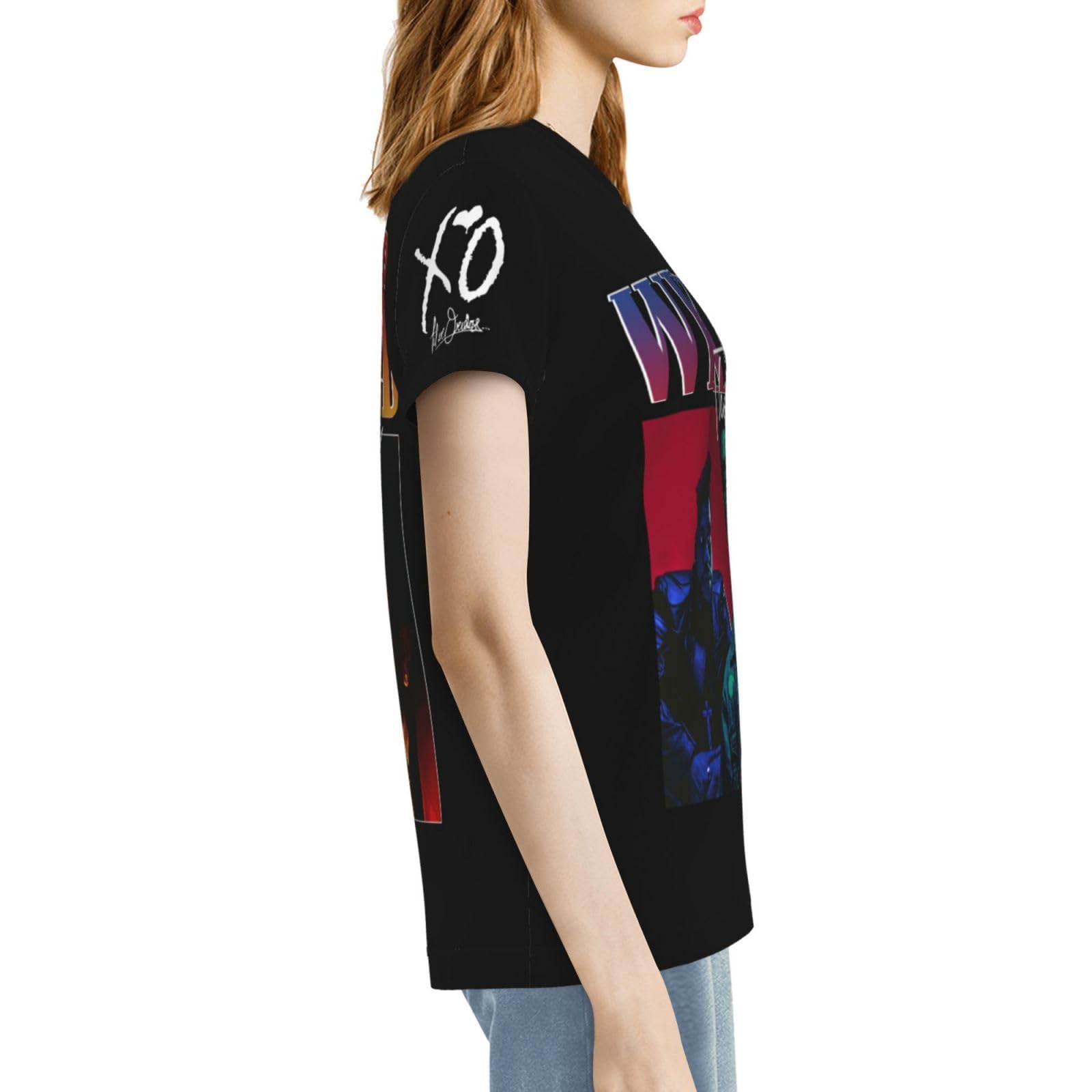 Wee%KND Singer T-Shirt, T-Shirt, Rapper, Damen, Rundhalsausschnitt, bedrucktes Damen-Pullover-Shirt, kurzärmlig, Baumwolle, Hip-Hop-Trend-T-Shirt