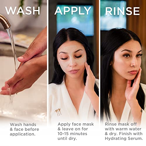 Pure Glow - Bentonite And Kaolin Indian Healing Clay Face Mask Variety Pack, Brighten And Tone Skin With South Korean Skin Care + Hyaluronic Acid Balance Serum And Botanical Extracts - 3 Individual Sachets #TOP5