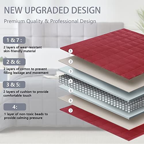 Image of Red Weighted Blanket for Adults 15lbs, 60 inchx80 inch, Queen Size Cooling Heavy Throw Blanket for 120-160lbs, Microfiber Soft Thick Big Blankets Weighted Comforter Breathable Gift for Sleeping