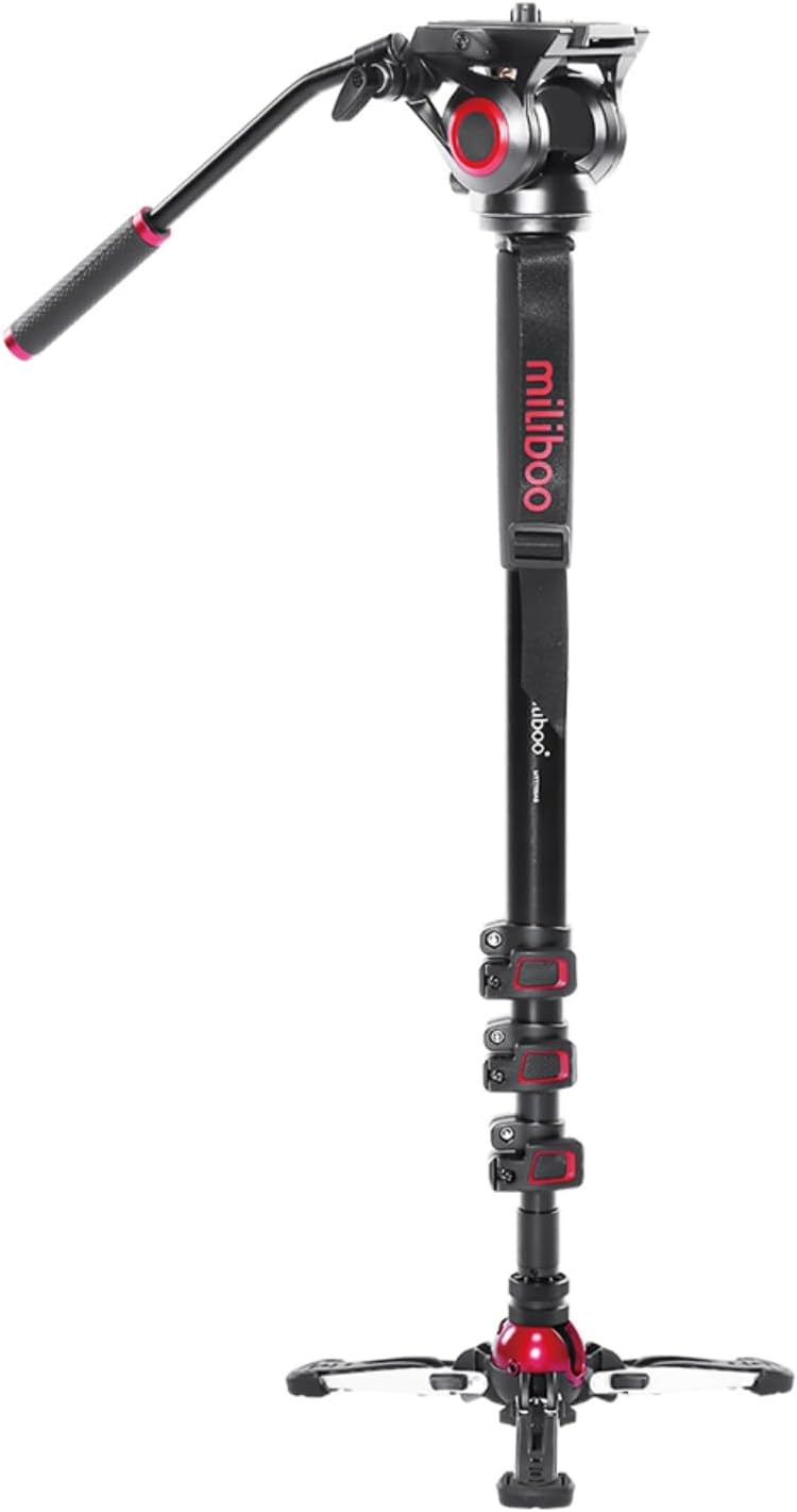 MILIBOO mtt705a Monopod Sporty Shooting Tripod for Camera Unique 90° Inverted Folding Portable Monopod with 3 Uses 71.4" Max Height Aluminum