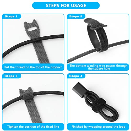 Bridas de cable de gamuza microfibra organizador ajustable para gestión de cables 7