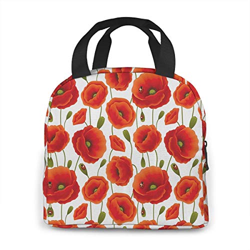 Antspuent SIBALIU486-120442965 Floral Pattern Of Poppy Flowers Lunch Bag thumb #3