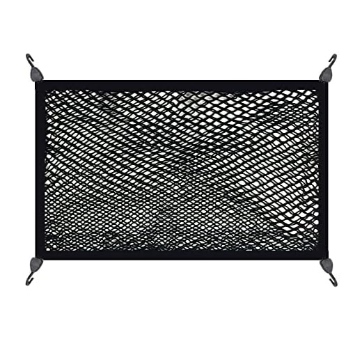 Premium Quality Adjustable Elastic Cargo Net Universal Stretchable Truck Net with Hooks,Storage bag for Car, SUV, Truck, Pickup Trucks Black 32x24in