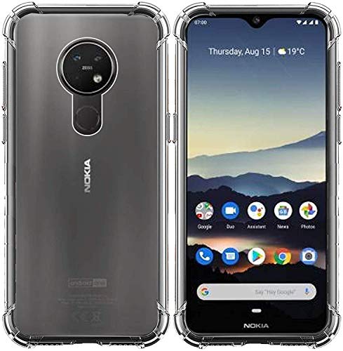 Image of COVERBLACK Rubber Silicone Transparent Back Cover for Nokia 6.2 - Transparent
